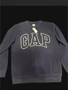 GAP Men's Dark Navy Logo Crewneck Sweatshirt